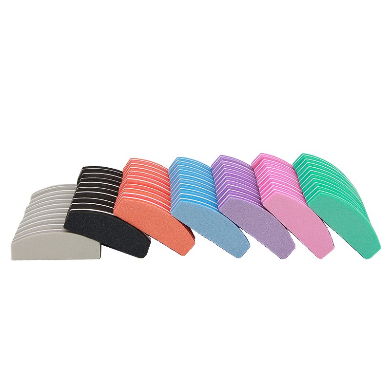 10Pcs Nail File 100/180 Half Moon Mix Kleur Nail S... – Grandado