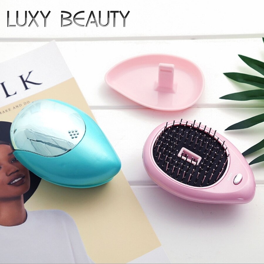 Peine eléctrico para el pelo, cepillo iónico, alisador de pelo, peine de iones negativos, masaje antiestático, Mini peine para el pelo liso