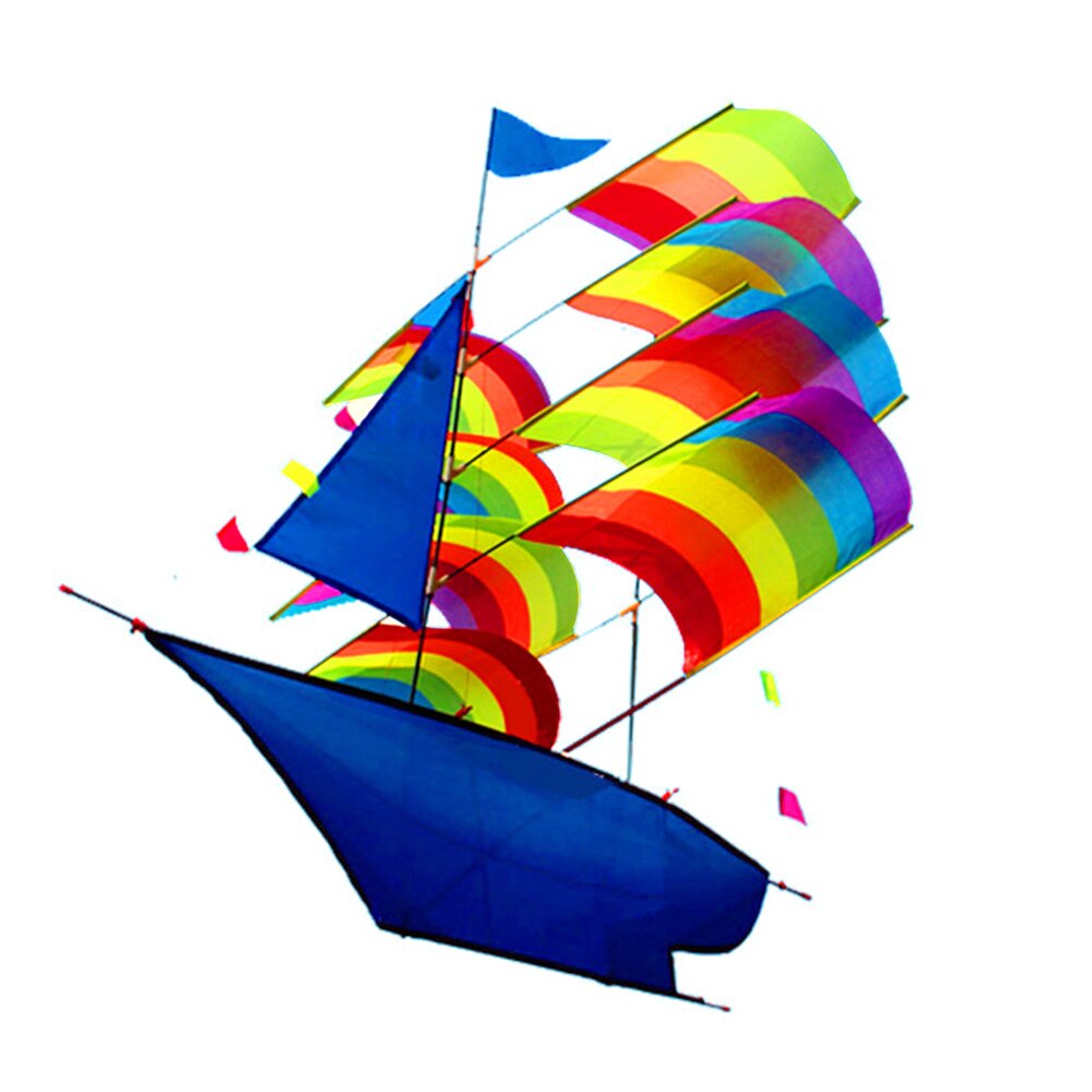 3D Zeilboot Kite Voor Kinderen En Volwassenen Zeilboot Vlieger Met String En Handvat Outdoor Strand Park Sport Plezier