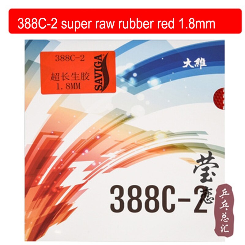 Dawei 388C-2 tenis stołowy guma Super surowa guma ofensywna miękka na rakieta robić tenisa stołowego świst pong: 1.8 czerwony