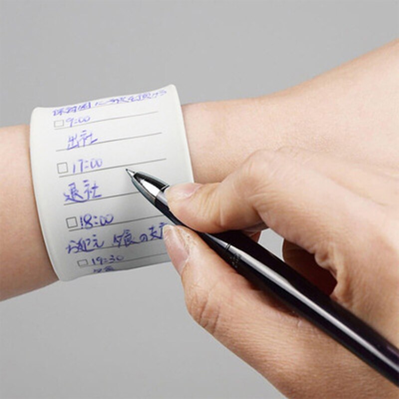 Reusable Erasable Wearable Silicone Memo Waterproof Wrist Band Portable Notes YU-Home