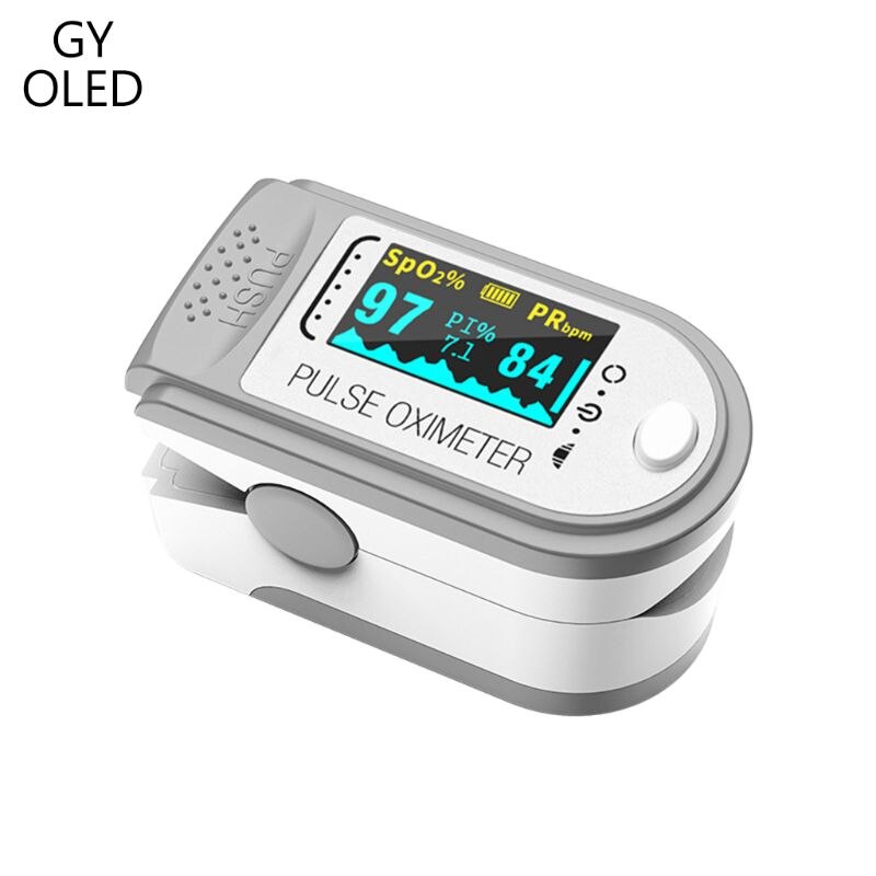 Fingerspids pulsoximetre blodtryk puls spo 2 monitor oled finger oximeter: Grå olieret