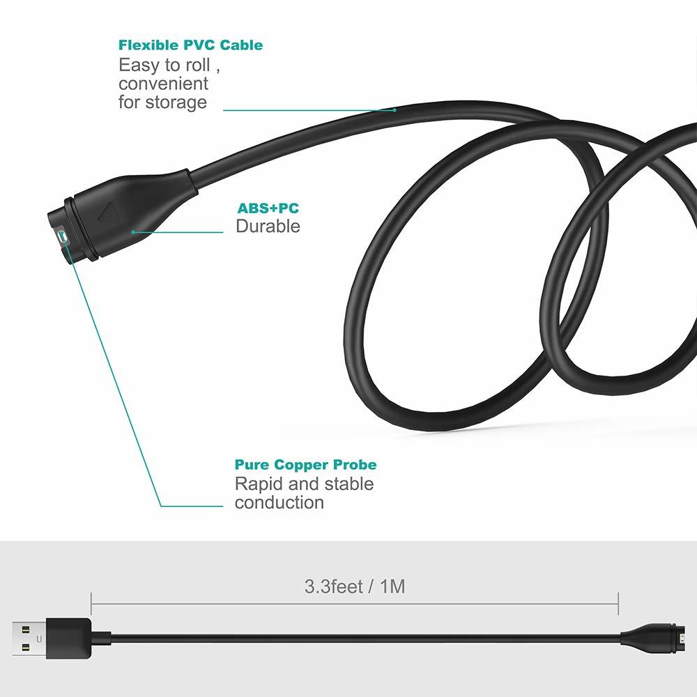 1 Meter USB Typ C Ladekabel für Garmin Fenix 7 7S 7X 6 6S 6X 5 5S 5X Vivoactive 3 4S Venu 2 2S 3 3S mit staubdichtem Stecker