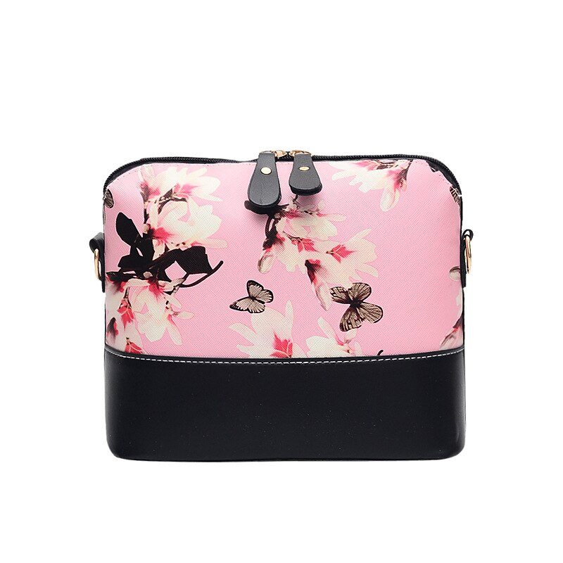 Luxe Handtassen Vrouwen Tassen Lederen Messenger Schoudertas Crossbody Tassen Voor Vrouwen Tas Met Vlinder Dragonfly Bloemen: Pink