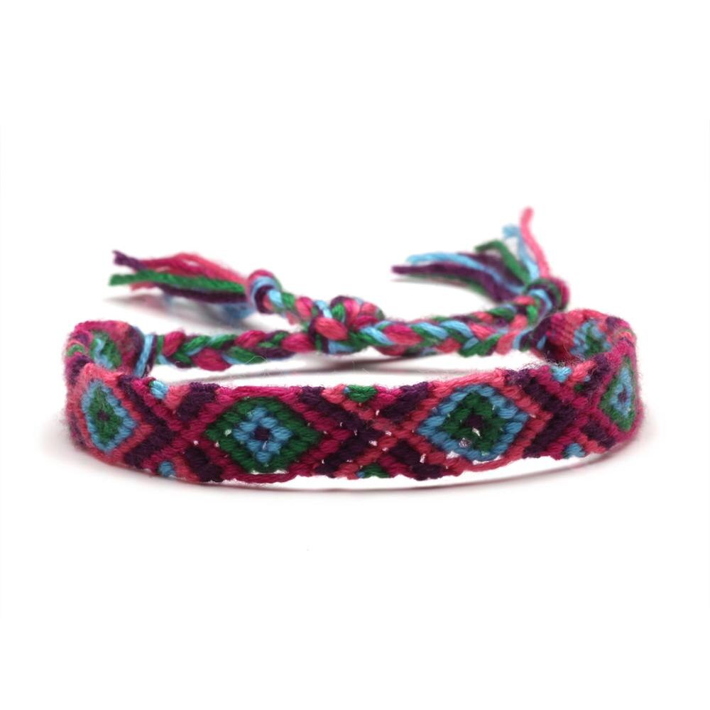 Boho Kleurrijke Borduurgaren Handwoven Mode Vriendschap Armband Vrouwen Meisje Chic Zomer Surfer Vervaardigd Sieraden: 4