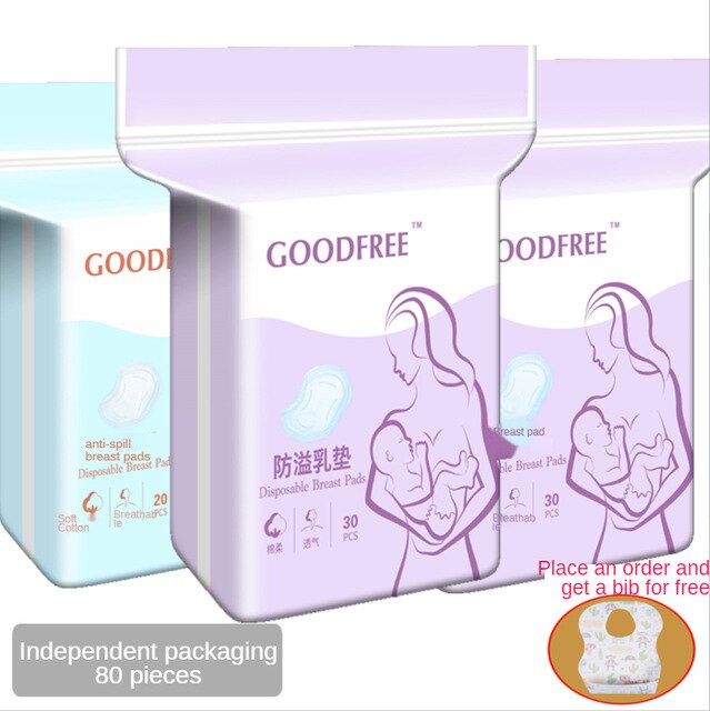 Anti-Spill Zoogcompressen Wegwerp Zoogcompressen Ultra-Dunne Ademende Borstvoeding Lekvrije Borst Pad Spill Preventie borst Pad: Independent packaging 80 pieces free portable bib