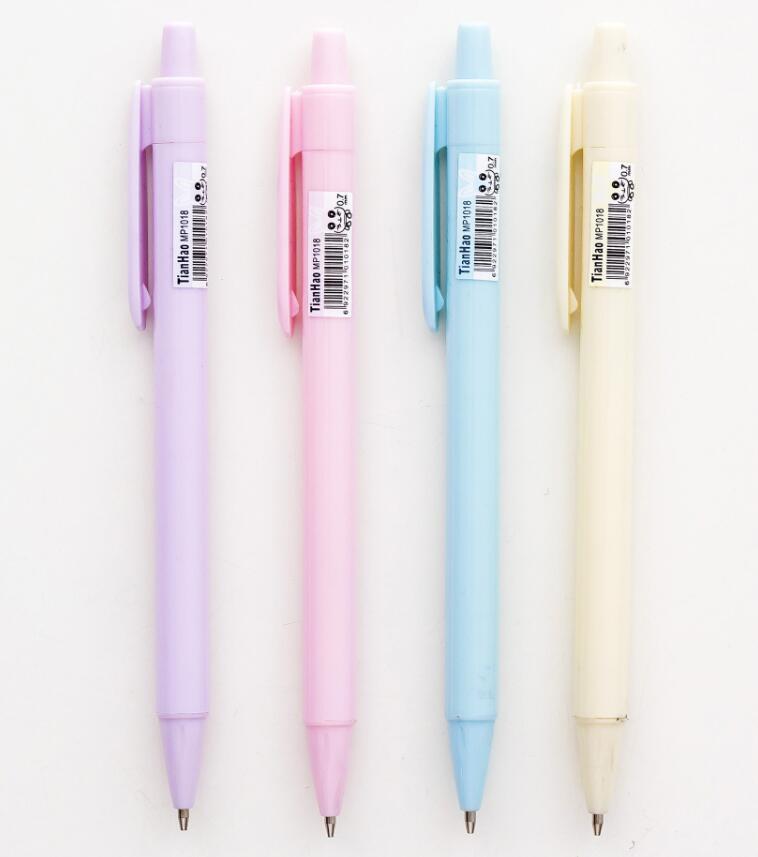 4 stks/partij Dot Bal Vulpotlood Leuke 0.7mm Automatische Tekening Pen School schriftelijk Leveringen Briefpapier: C