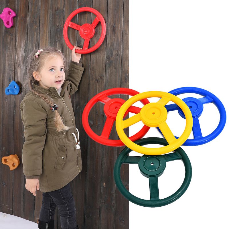 10 inch Kids Plastic Steering Wheel Children Playhouse Jungle Gym Climbing Frame Playground Playset Accessories