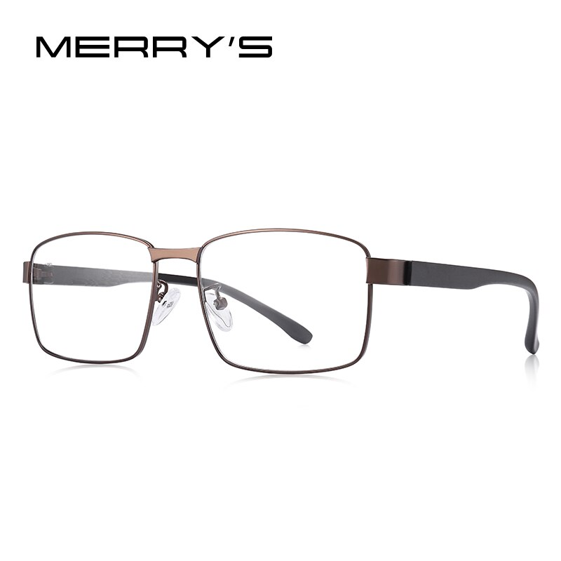Lunettes de vue pour hommes merrys, monture carrée, verres correcteurs pour la myopie, style business,  tr90 montures, branches en alliage de titane ,  s2105: C05 marron