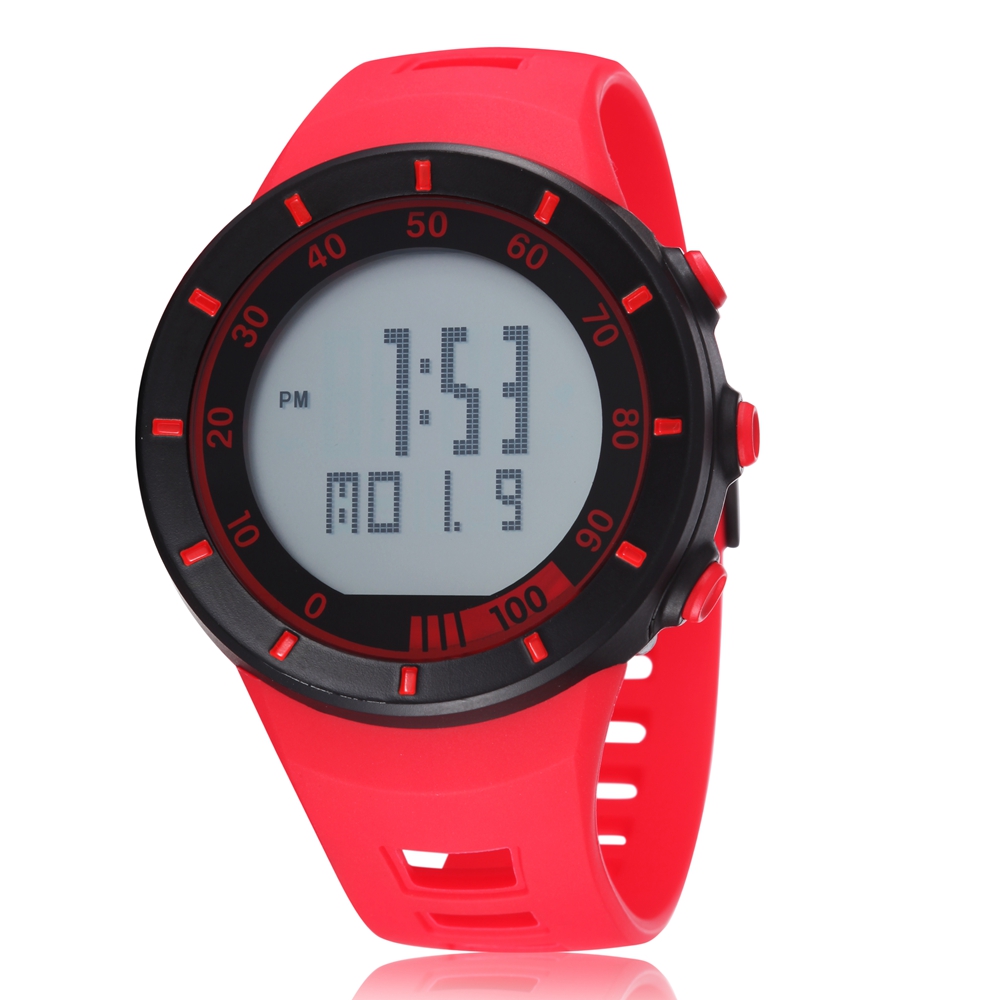 Ohsen Digitale Horloges Waterdichte Rode Mode Elektronische Led Dames Horloge Paar Horloge Voor Vrouwen Mannen Minnaar Sport Horloges: Red wristwatch