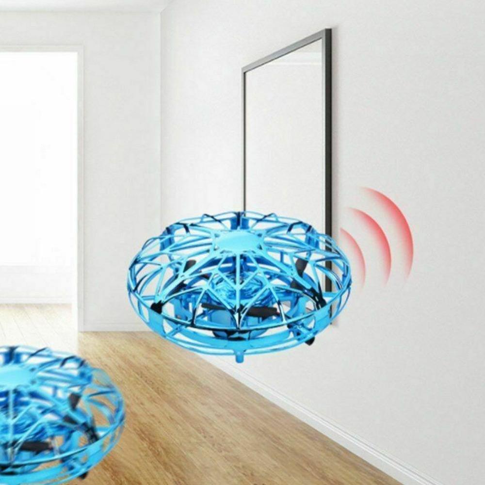 BLAUW UFO Vlucht Simulator Zelf Avoidance Handbediende Drone Rc Afstandsbediening Racing Multidirectionele Vliegtuigen Inductie Speelgoed