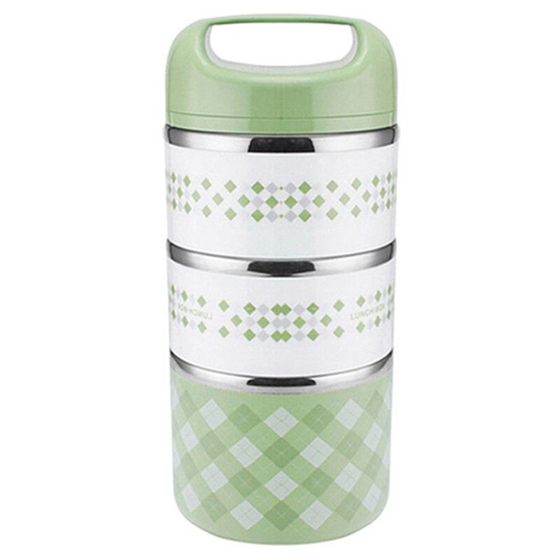 Draagbare roestvrijstalen thermische lunchbox voor op kantoor, lekvrije thermo lunchbox, voedselcontainer: Groente / 2
