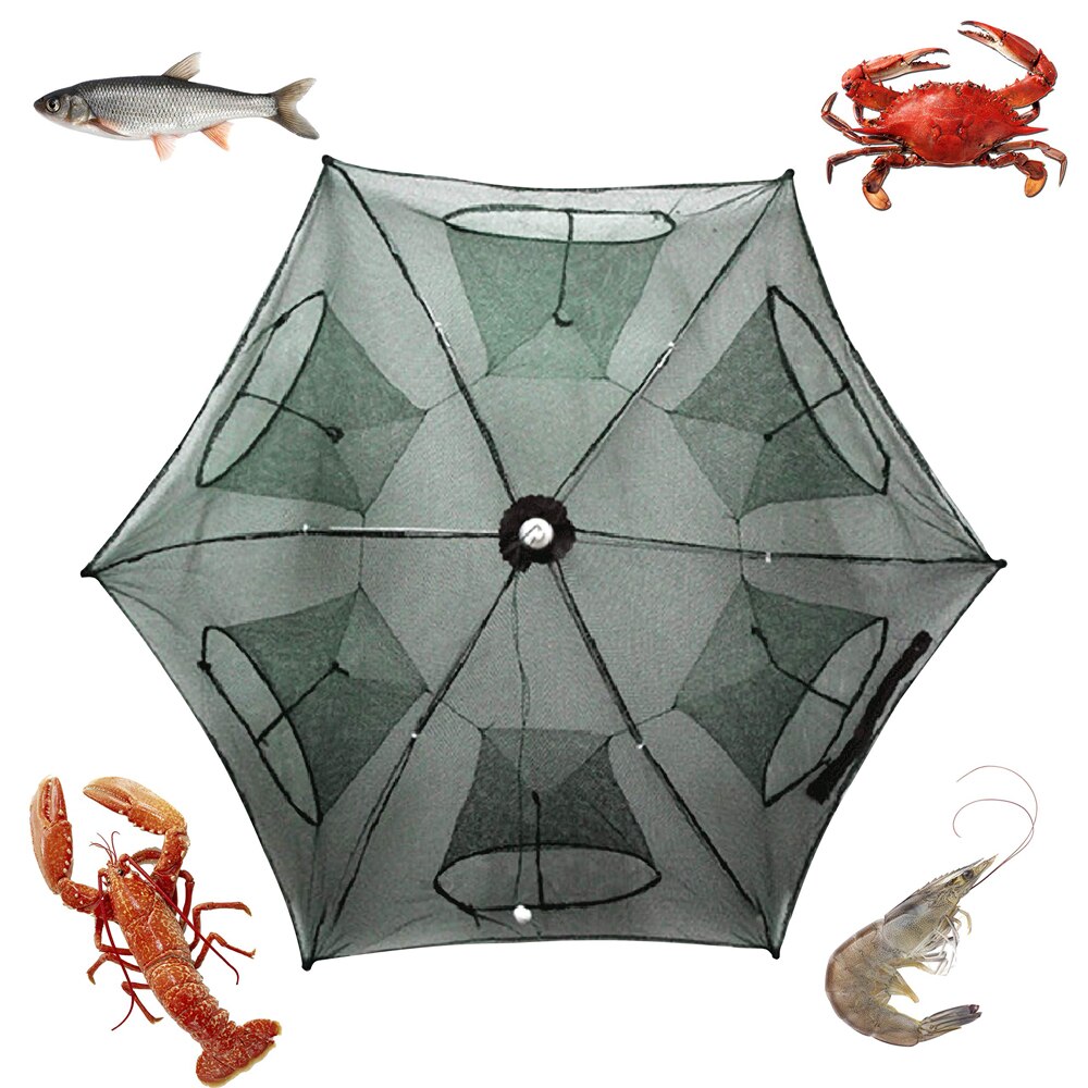 Filet de pêche automatique 4-20 trous Cage à homard en Nylon pliable piège à crabe filet de coulée renforcé filet de pêche pliant