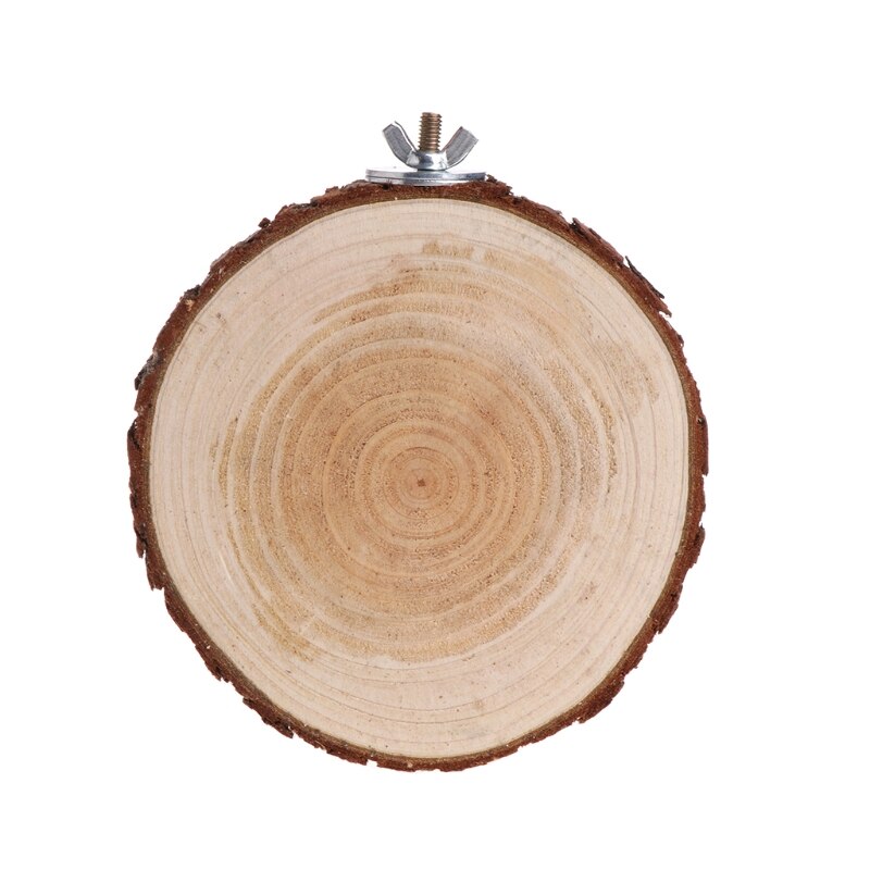 Y1UU Pet Parrot Bird Cage Perch Platform Round Wooden Stand Board For Chinchilla Squirrel Birds