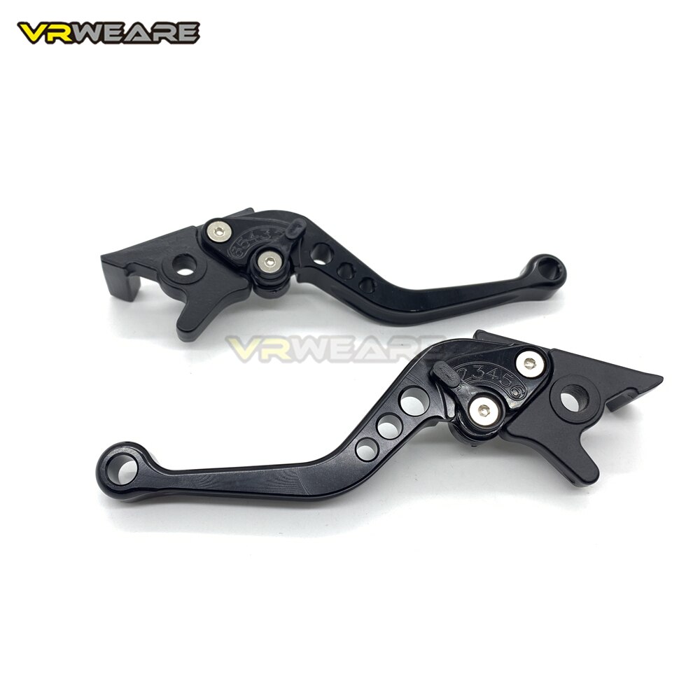 CNC Alloy Motorcycle Clutch Brake Lever Handle Left right brake Fit for Motorbike Modification: BLACK