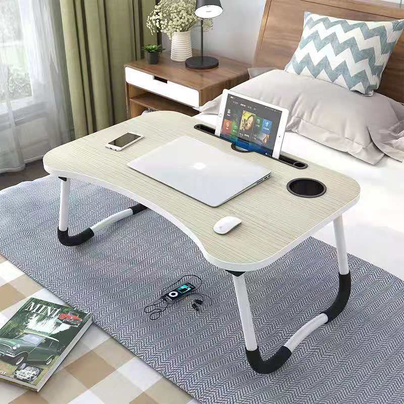 Katlanır Laptop standı tutucu taşınabilir çalışma masası masası ahşap katlanabilir bilgisayar masası yatak kanepe çay servis masa standı: beige