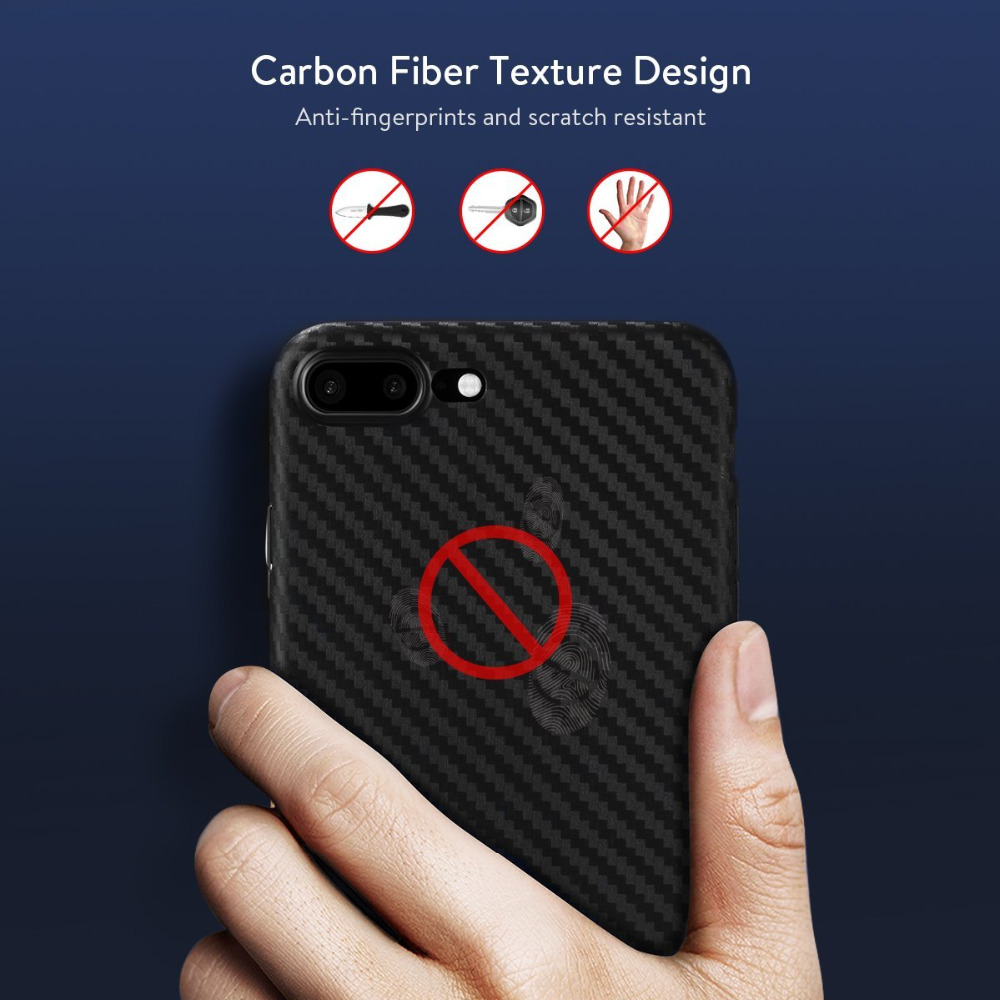 Funda ultrafina de fibra de carbono para iPhone, carcasa suave para iPhone 7 Plus 8 6S Slim PC Phone Capa Coque X para iPhone 6 Plus 8 Plus 6 7 8
