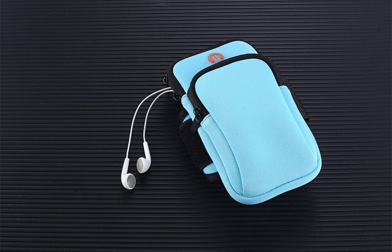 Aitonoble Outdorr Exercise Bag Sports Phone Holder Armband Case Running Armbag Waterproof Bag: Blue