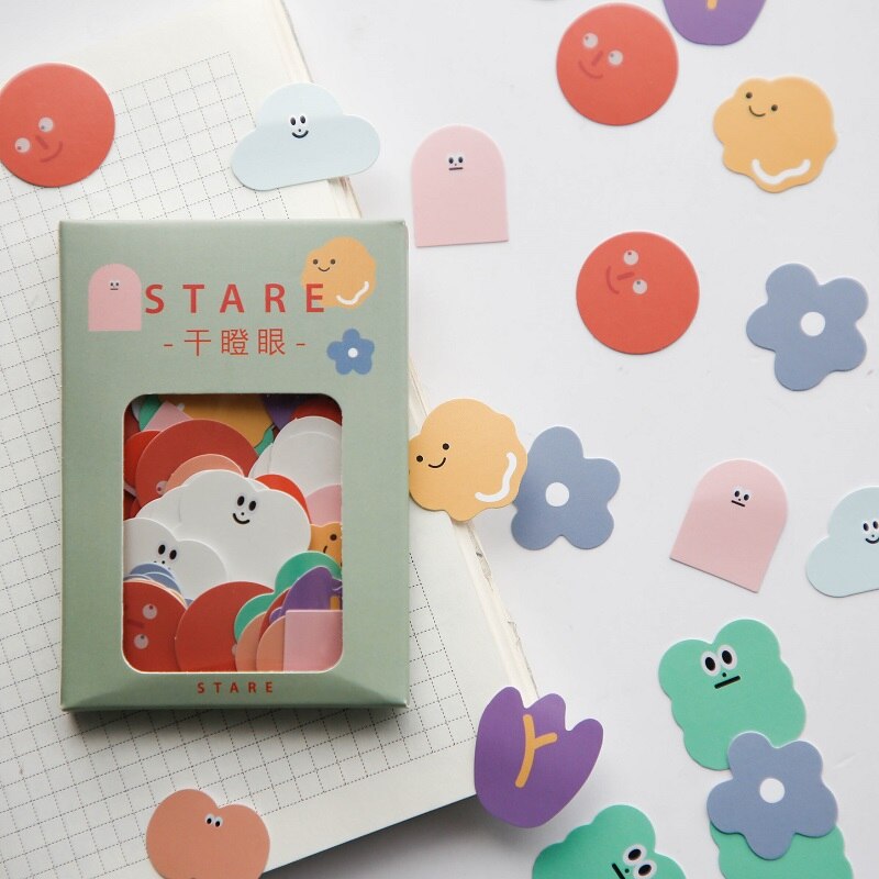 100pcs Lovely Stickers Set Mini Cartoon Geometry Planet Fruit Diaries Note Sticker Album Diary Decoration Home DIY F417