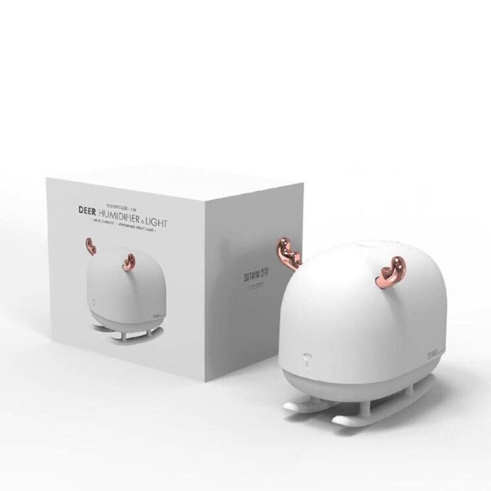 4 Types Humidifier Ultrasonic Whisper-quiet Operation Aroma Diffuser with LED Light Mini Deck Car Air Humidifier Mist Maker: Type B white