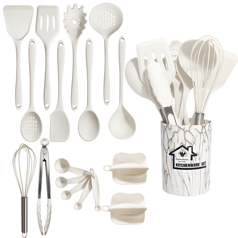 Roze 18 Stuks Food Grade Siliconen Keuken Kookgerei Gebruiksvoorwerpen Turner Spatel Maatlepel Praktische Koken Tool Keukengerei Set