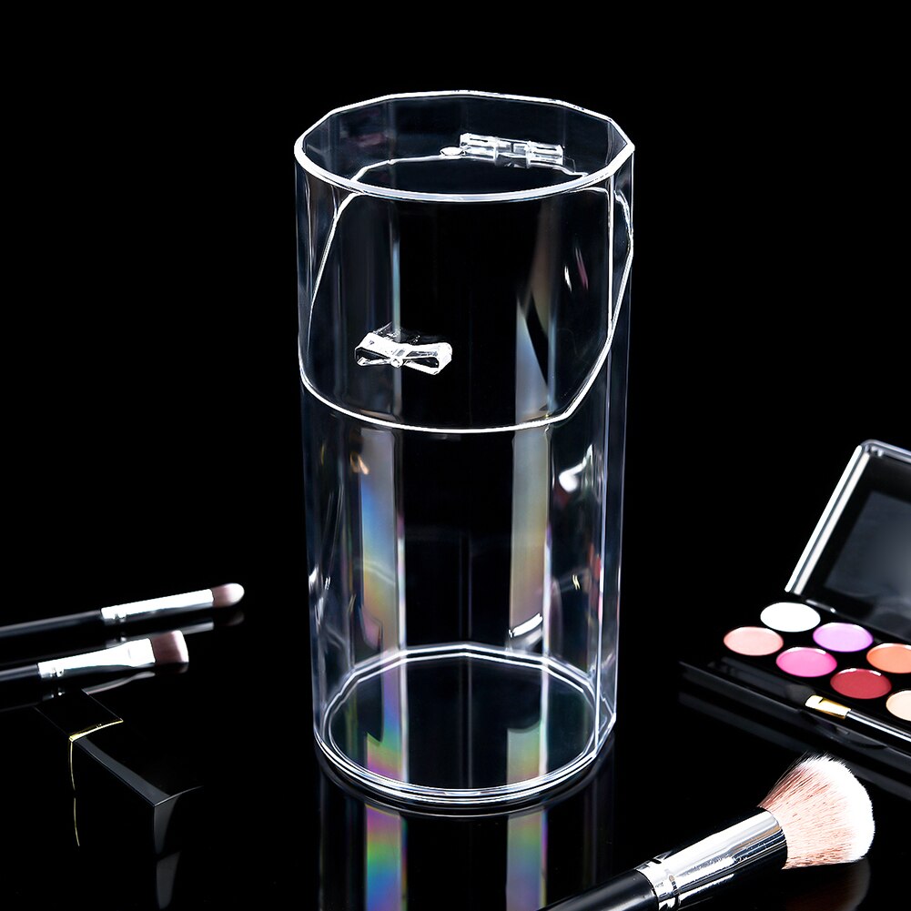 Akryl klar makeup børste opbevaringsboks med låg plast makeup organizer kosmetisk værktøj holder perle og æske: 01