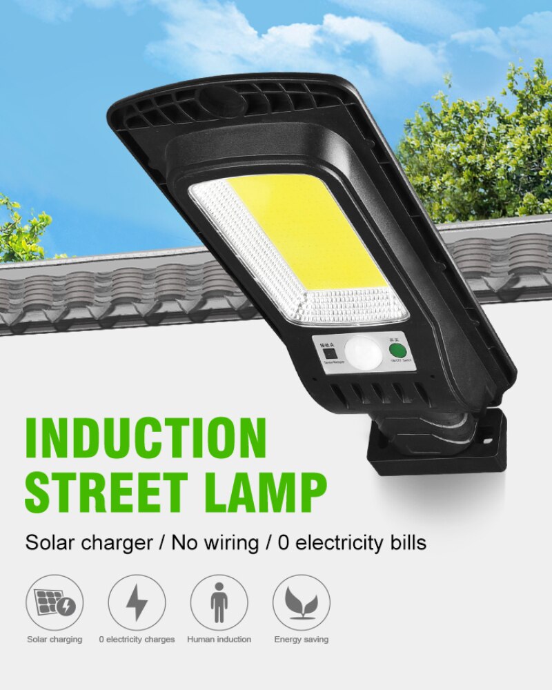 LED Solar Powered PIR Motion Sensor Wall Lamp Remote Control Illumination Light Infrared Sensor Light