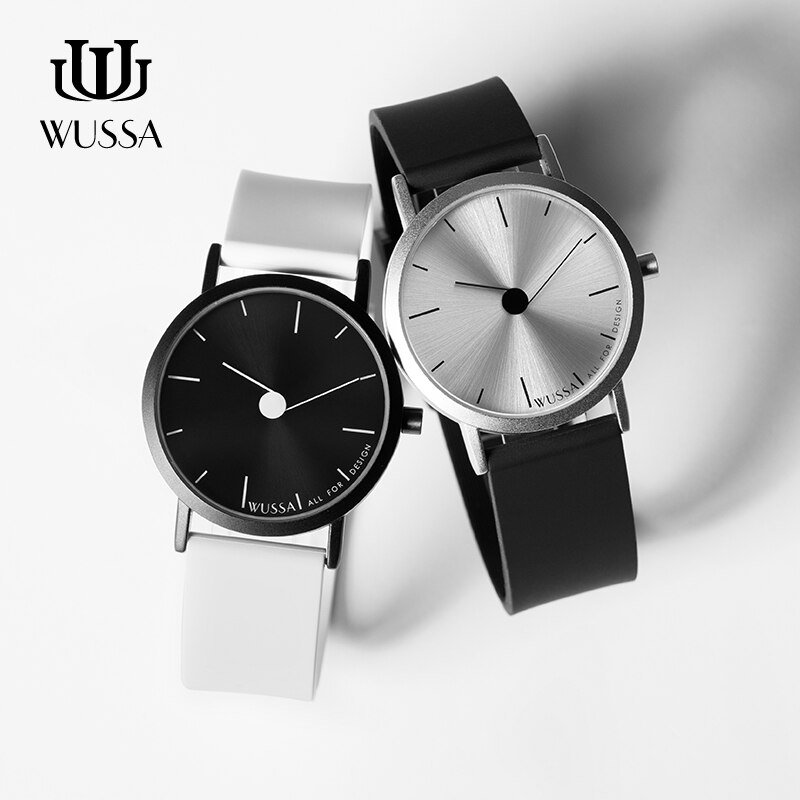 WUSSA note series simple neutral quartz couple watch