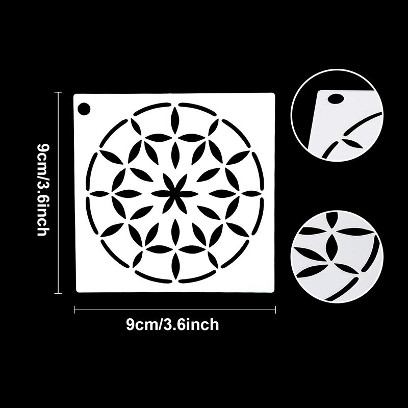 56 Pack Mandala Dot Painting Templates Stencils Perfect for DIY Rock Painting Art Projects 3.6X3.6 Inch 9X9 cm