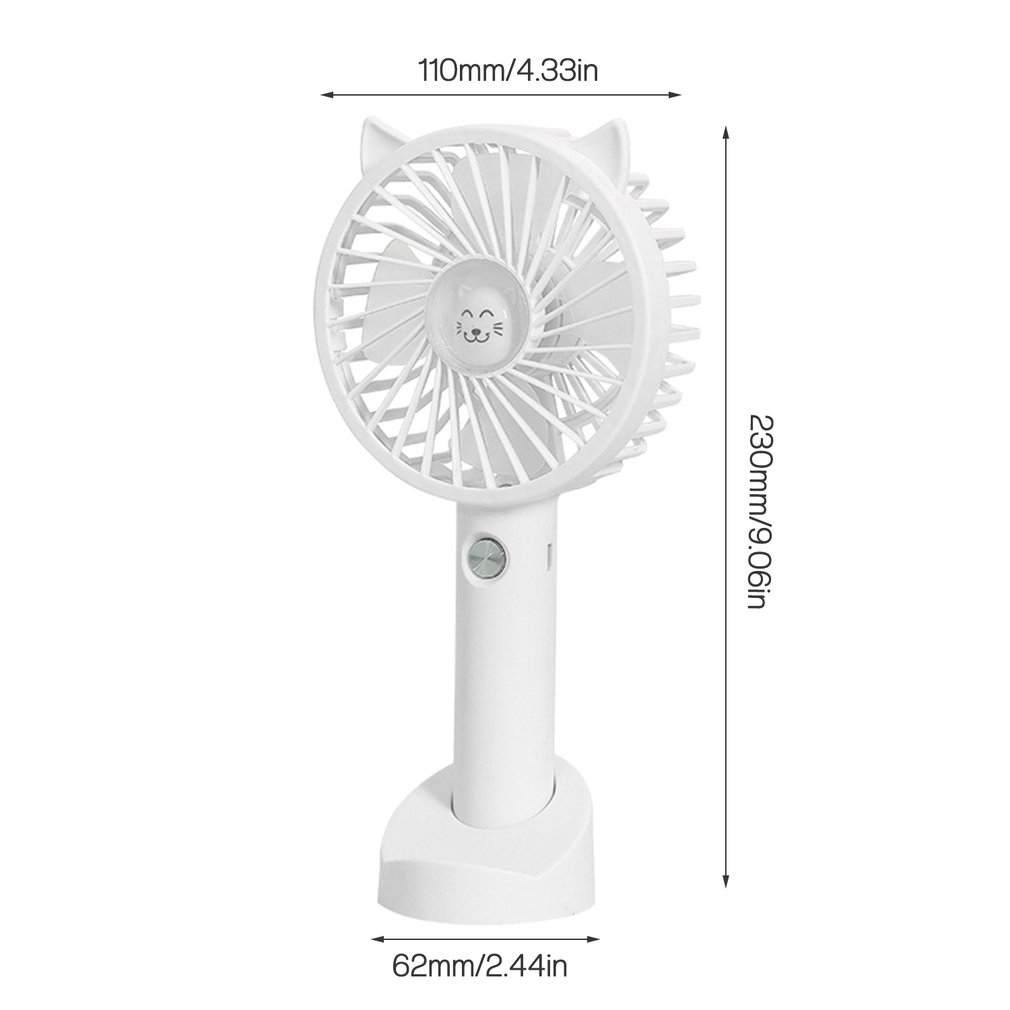 Mini Cat Handheld Fan Portable Usb Rechargeable Fans Cooling Desktop Ventilation Fan With Base 3 Modes For Travel Outdoor: Red