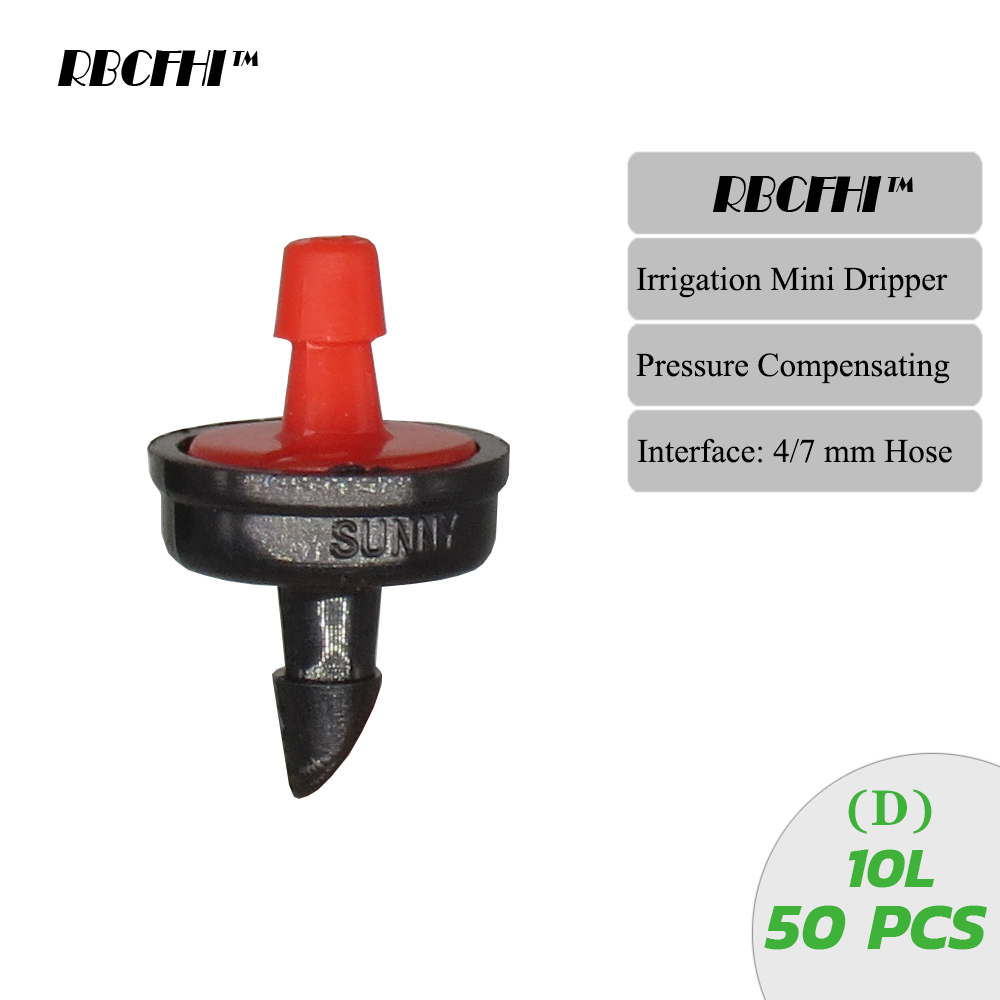RBCFHI 4/6/8/10/20/30/40/50/60L Fixed Flow Pressure Compensating Drip Emitter Self-Cleaning Durable Garden Irrigation Dripper: Burgundy