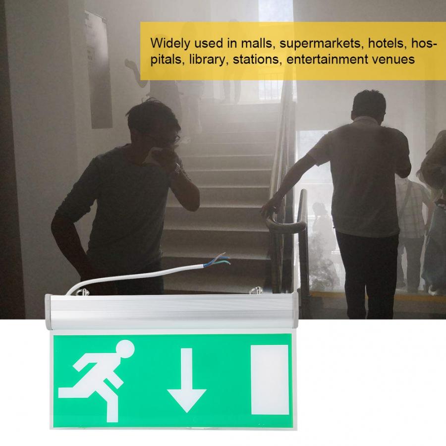 Acrylic LED Emergency Exit Lighting Sign Safety Evacuation Indicator Light Hanging Led Exit Sign 110-220V Luz de emergencia led