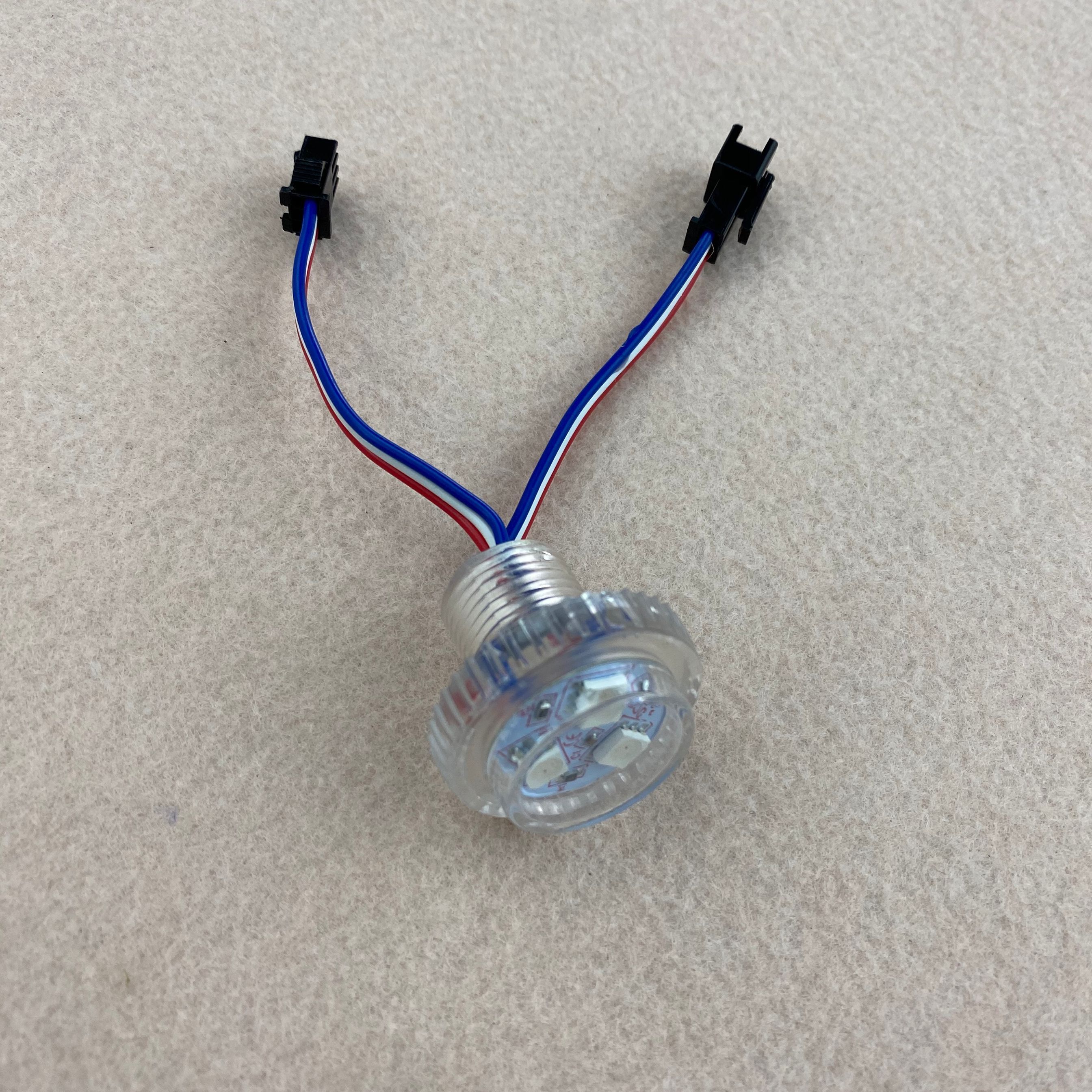 26mm diameter;DC12V;UCS190/WS2811 addressable RGB full color led smart module;0.72W(3pcs of 5050 SMD LED);IP68