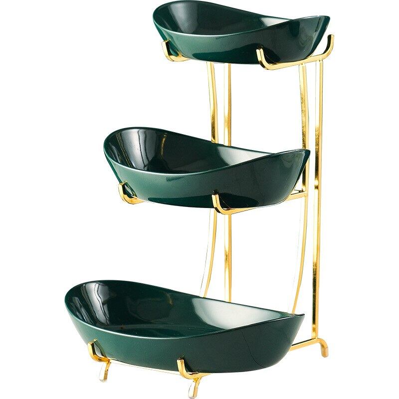 Nordic Ceramic Fruit Plate Living Room Multi-layer Fruit Dish Snack Basket Household Dry Fruit Bowl Fruit Bowl Luxury