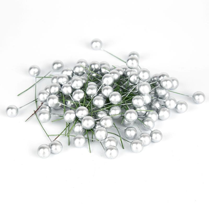 100Pcs/lot Artificial Berry Vivid Red Holly Berry Berries Home Garland Simulation Plant Wedding Garden Decor Artificial Fruits: 06 50pcs