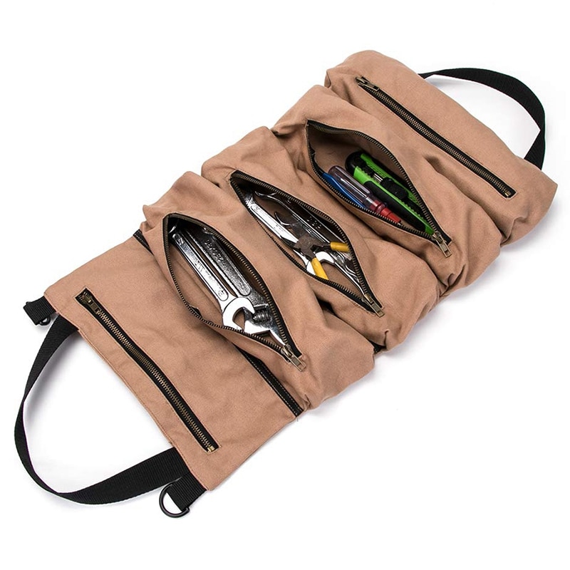 Super Tool Roll, Grote Wrench Roll, Grote Tool Roll Up Tas, Canvas Tool Organizer Emmer, tool Roll Up Pouch, Handige Kleine Tool Tas