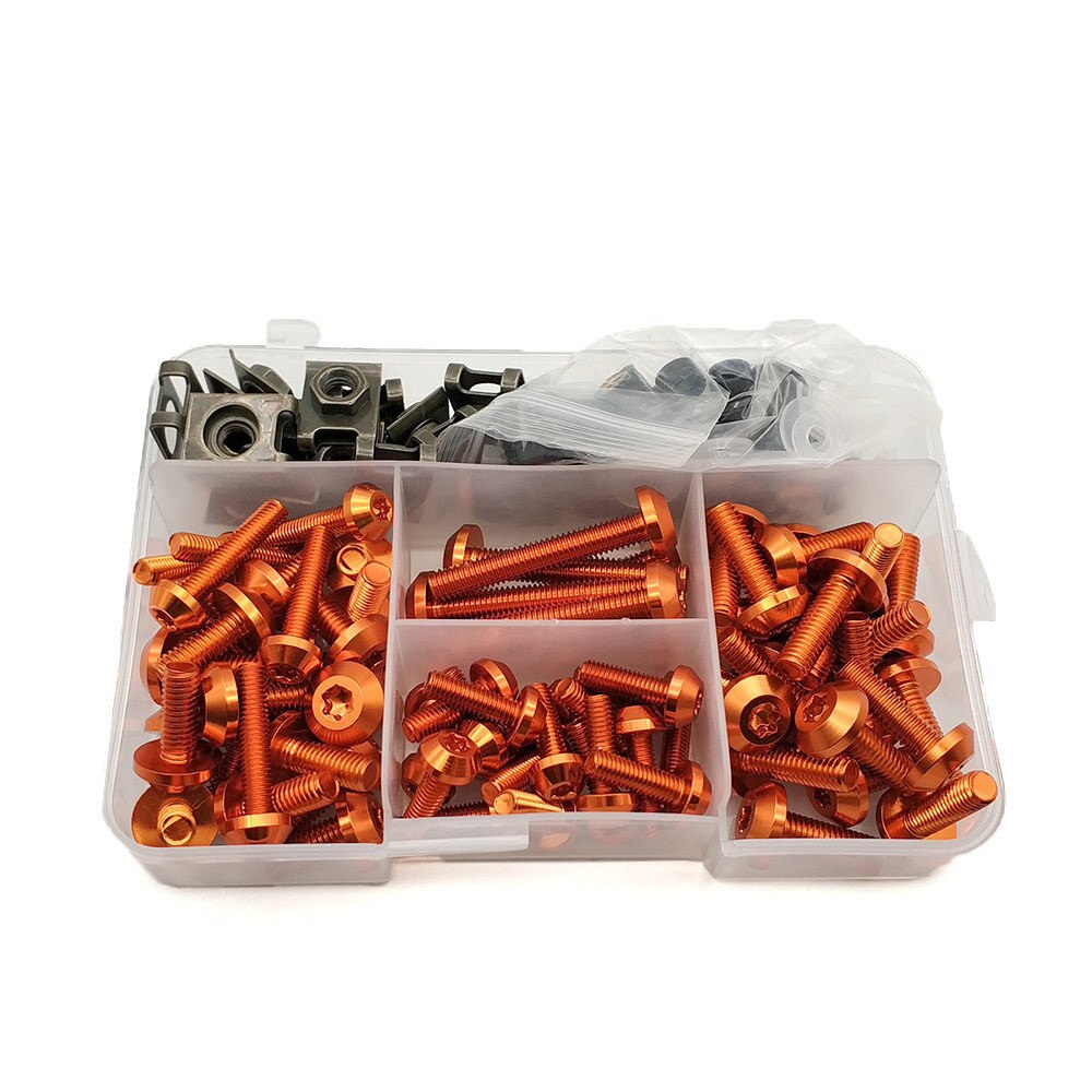 Universal- Motorrad Verkleidung Schrauben Muttern Bausatz Körper Verschluss Clips Schraube Für Kawasaki GTR1400 H2R zrx 1200 ZX11 zx 11 ZX1100 ZX7R: Orange