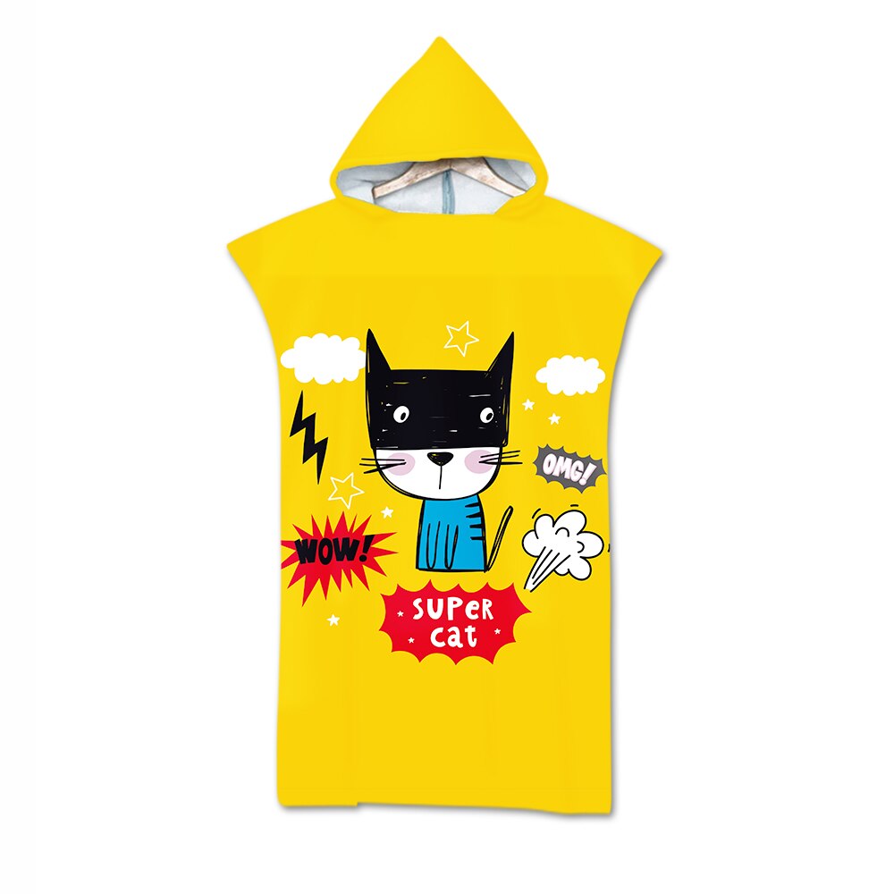Cute Cartoon Animals Microfiber Hooded Beach Towel For Kid Adults Swimming Cloak: 1