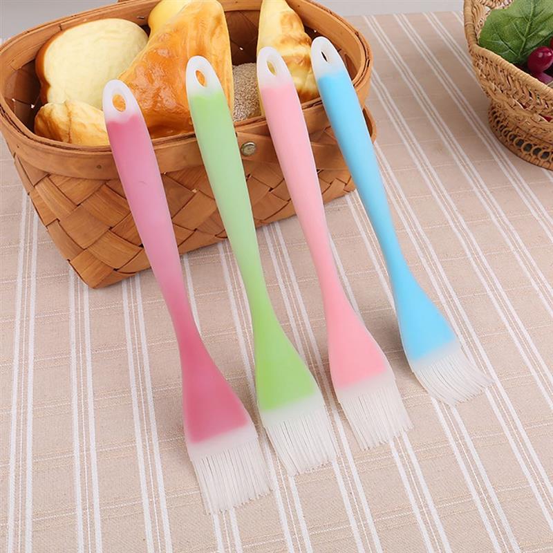 4pcs Silicone Baking Tray Bread Chef Pastry Oil Butter Paint Brush Basting Barbecue Brush Silicone Baking Barbecue Tool