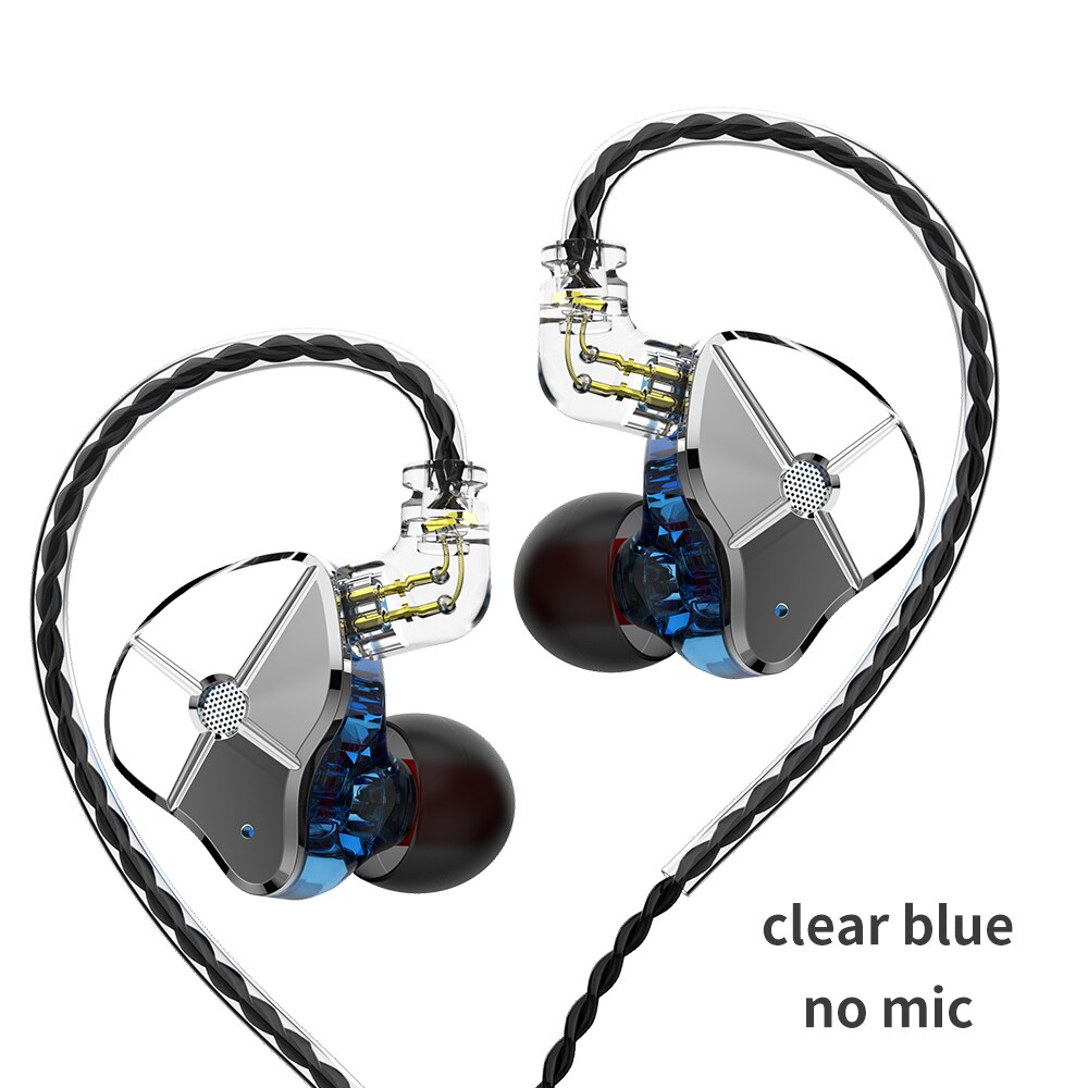 Trn ST1 1DD + 1BA Hybrid Metal In Ear Oortelefoon Iem Hifi Dj Monitor Running Sport Oortelefoon Oordopje Headset Met 2PIN Kabel V90 \ V80: Blue no mic