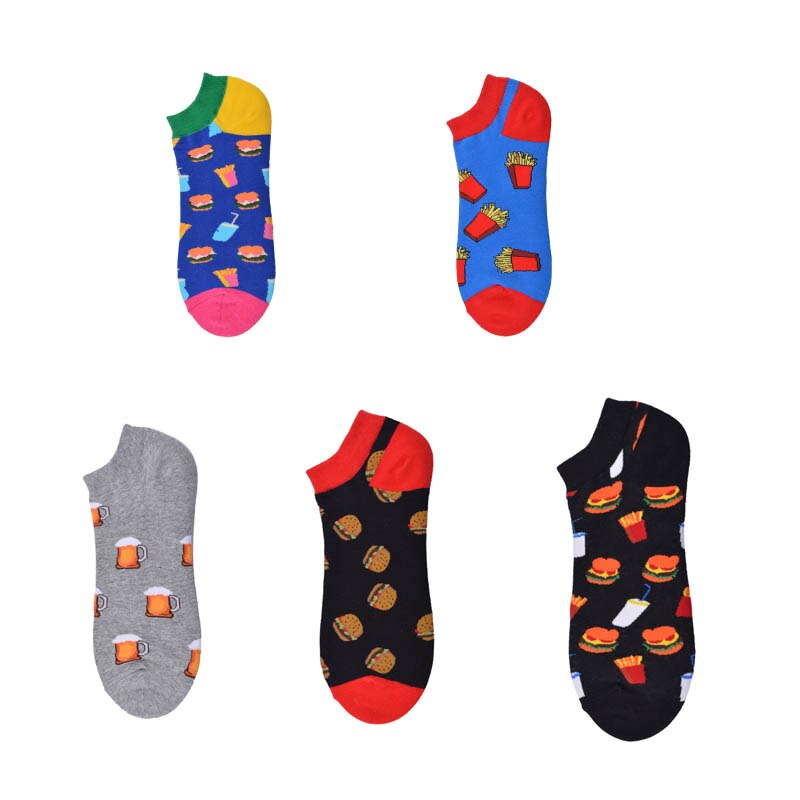 Meias de skate de rua meias de skate barco de algodão curto verão engraçado feminino masculino meias de barco invisível