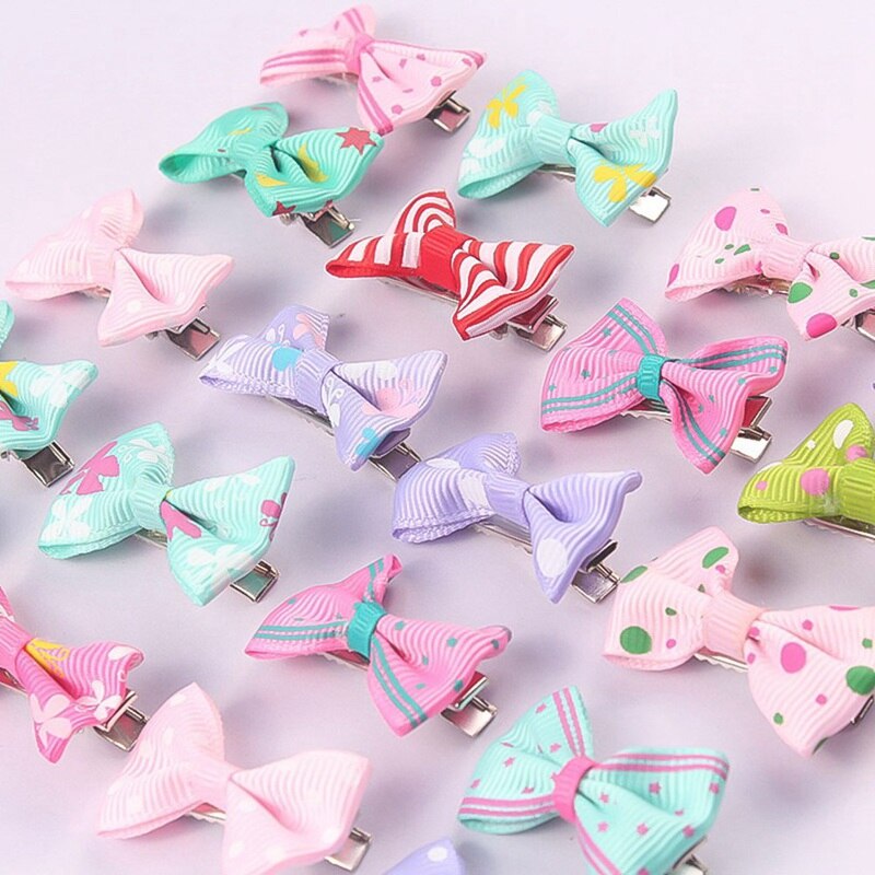 40pcs/Pack Children Girl Mixed Color Bowknot Kids Baby Hair Clip Bow Pin Barrette Hairpin Ornament Accessories For Girls: Default Title