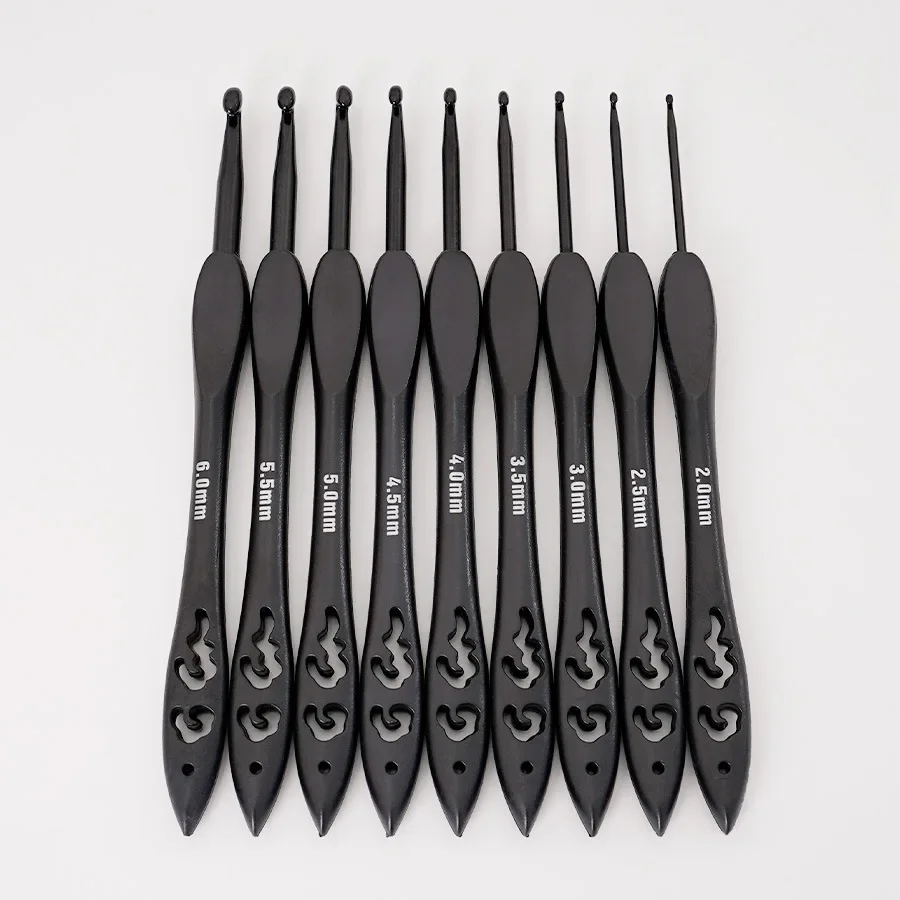 15 Styles Ergonomic Handle Needles Crochet Hook Set for Yarn Knitting Aluminum Crochet Hooks Stainless Steel DIY Knitting Tools: Navy