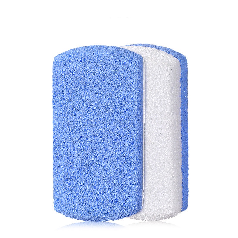Twee Kleur Schuim Glas Puimsteen Voet Bestand Dubbelzijdig Voetmassage Gereedschap Dode Huid Eelt Remover Voet Hak gezondheid Scrubber: Blauw