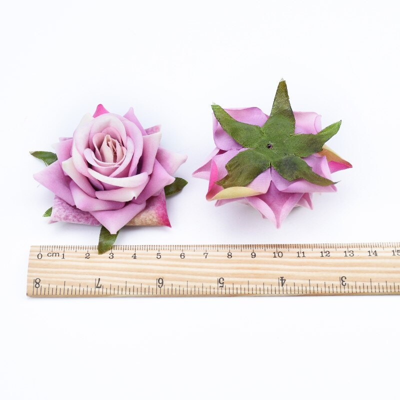 100 stk flannel roser silke blomster væg kunstige planter hjem bryllup dekoration diy scrapbog slik æske broche foto rekvisitter