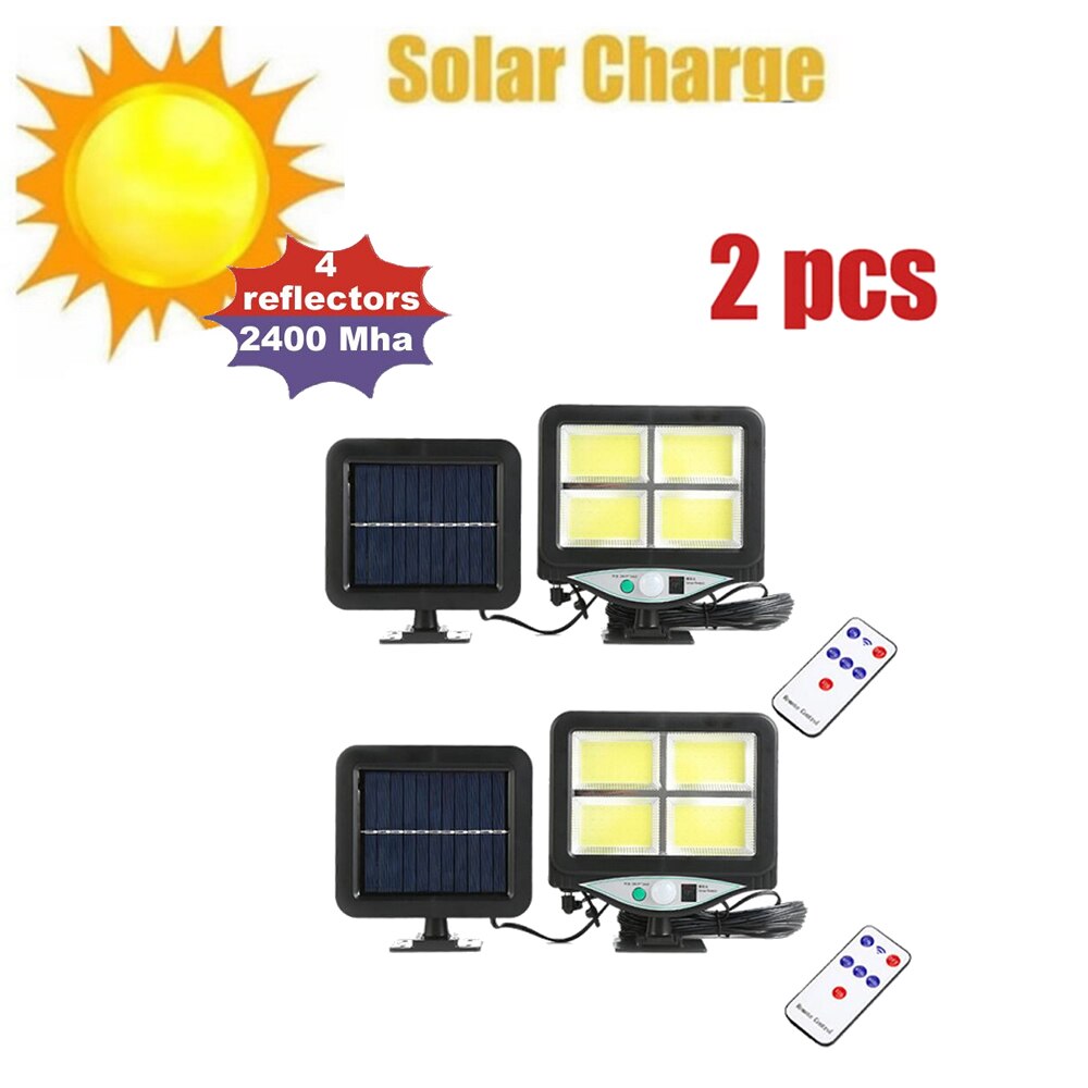 LEDs Solar Panel Power Light PIR Motion Sensor Separable Wall Lamp Outdoor Path Yard Garden Fence Night Light remote 3 modes