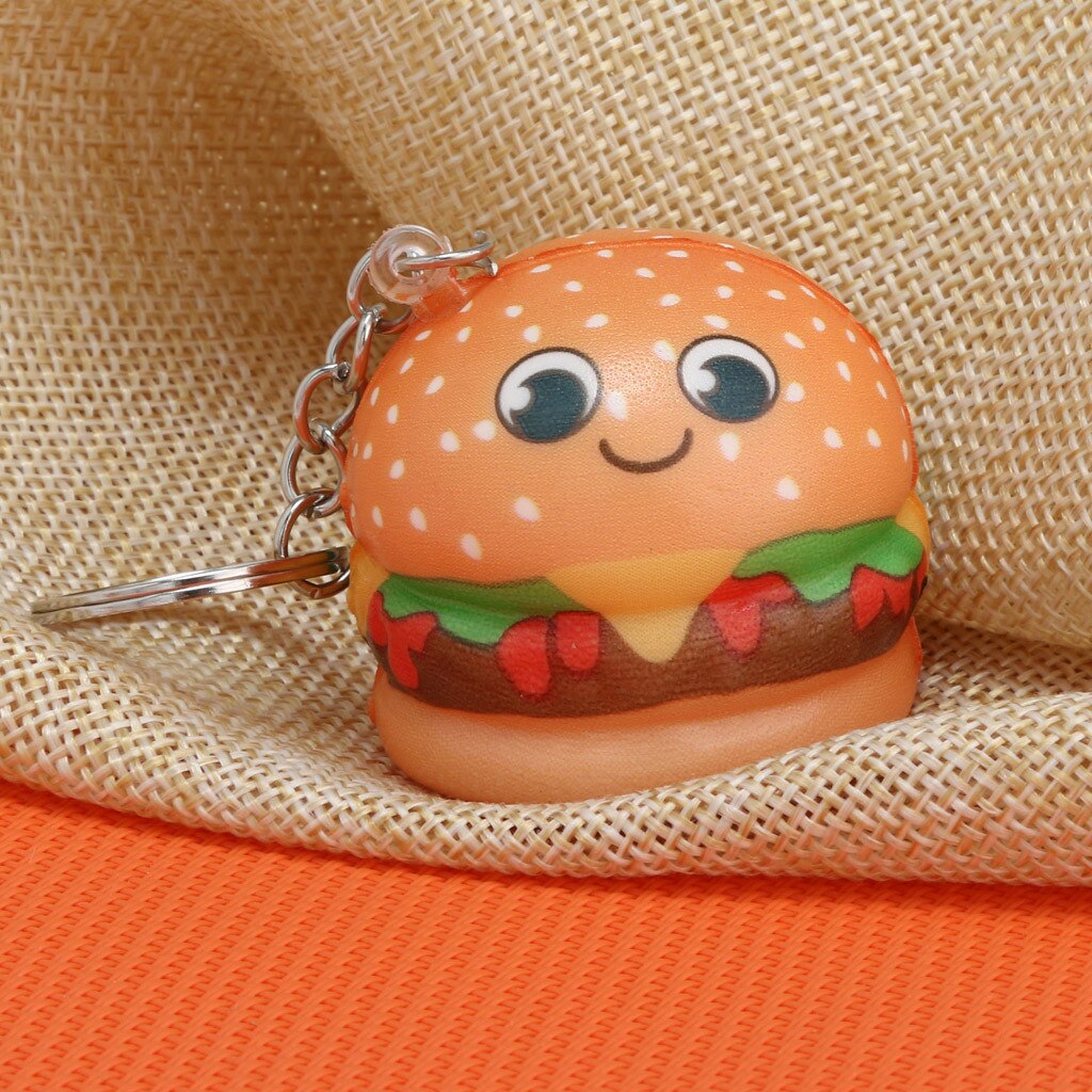 Relax toys squishy Kawaii Cartoon Hamburger Slow Rising Cream Scented Keychain Stress Relief Toys amusing