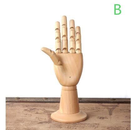 Mano de madera maniquí hombre mano maniquí conjunta para pulsera marioneta gafas joyería accesorios de pantalla de de una pieza B538A