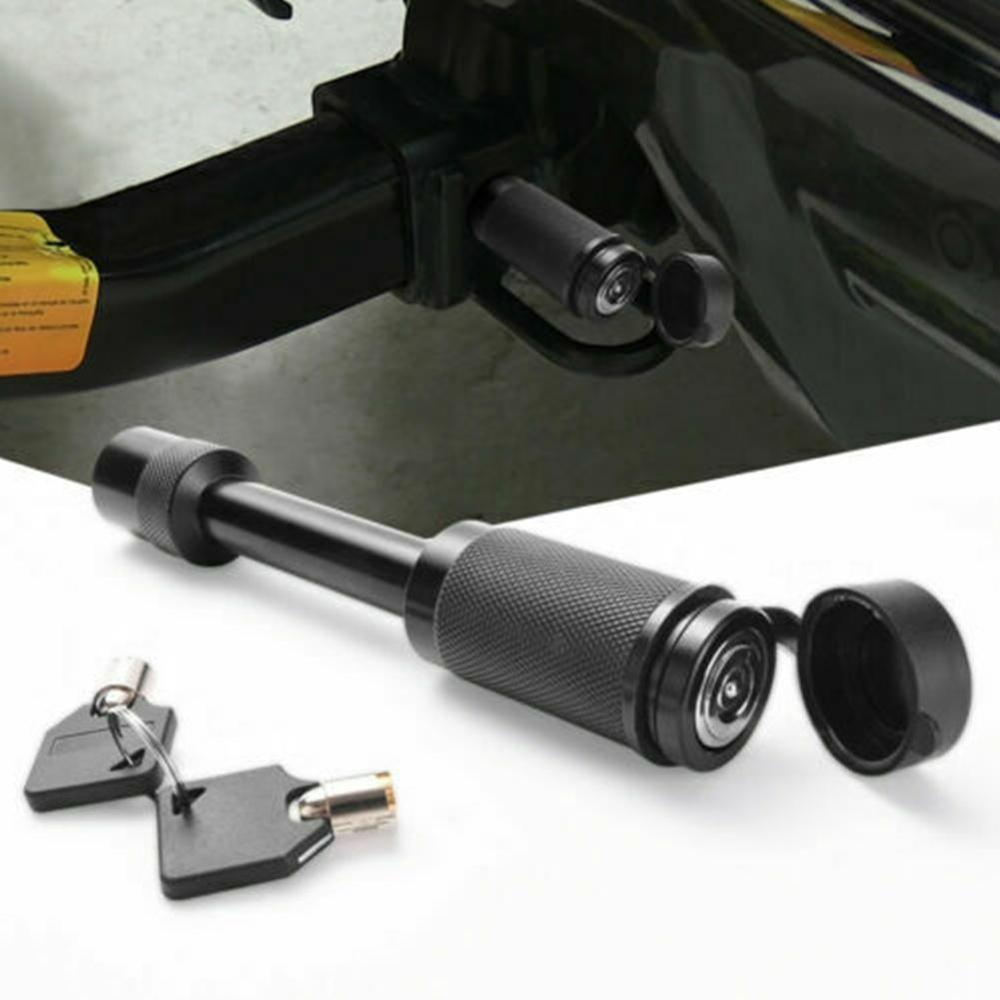 Anhængertræk lås hitch pin hitches modtager låse med nøgler, sort/sølv 2 c4 w 7