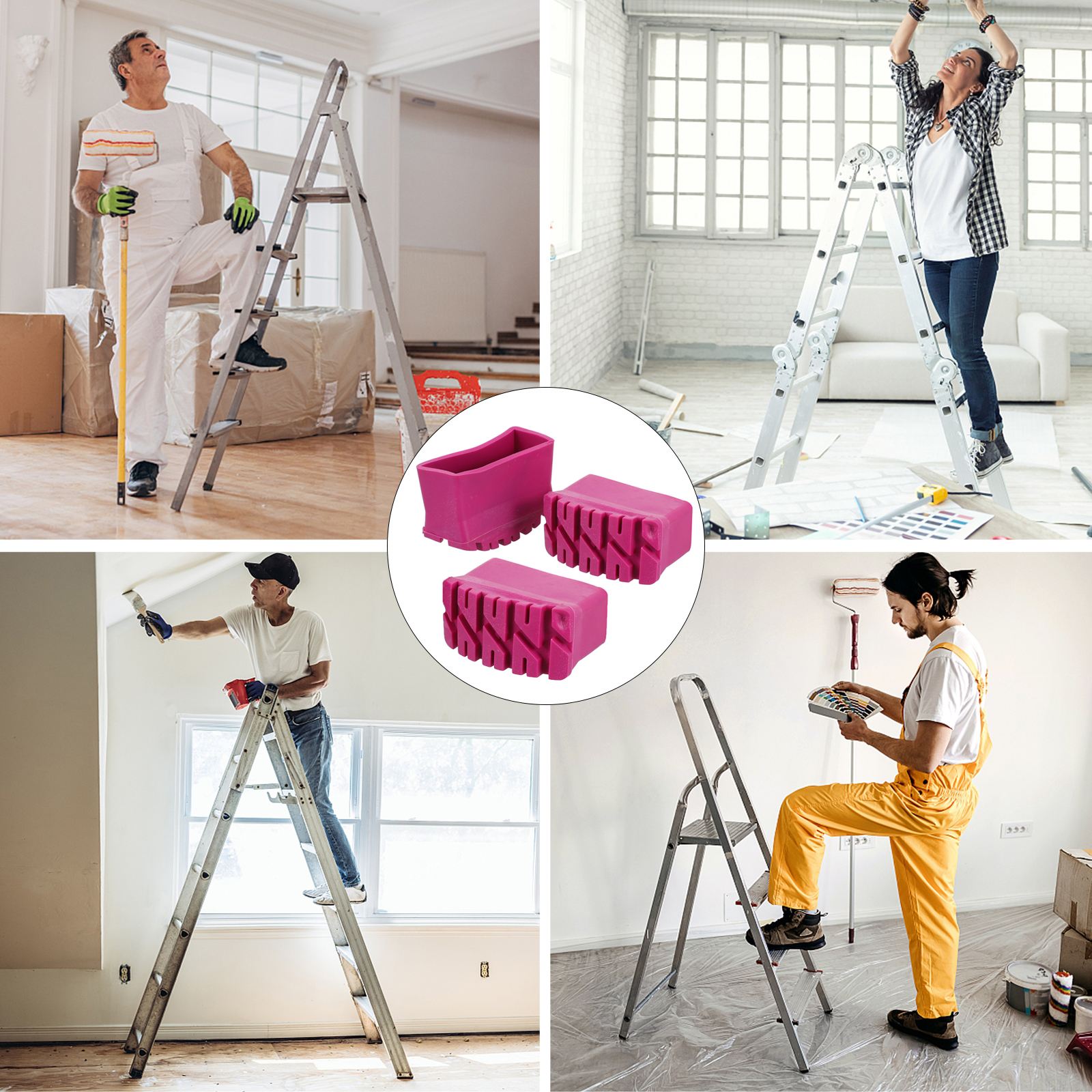 4Pcs Ladder Been Rubber Pads Antislip Ladder Voeten Covers Vouwladder Voeten Pads Vouwen Voet Cover Vouwen visgraat Ladder